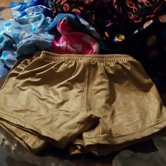 NEW 3° Dk Gold Metallic 3" Festival Sport Shorts - Picture 6 of 8